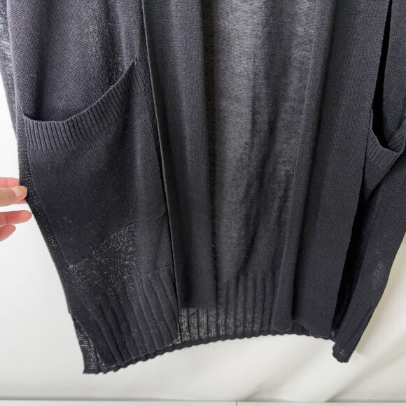 J Crew Long Linen Blend Cardigan Sweater Sz Small Semi Sheer Preppy Minimalist - Picture 5 of 13